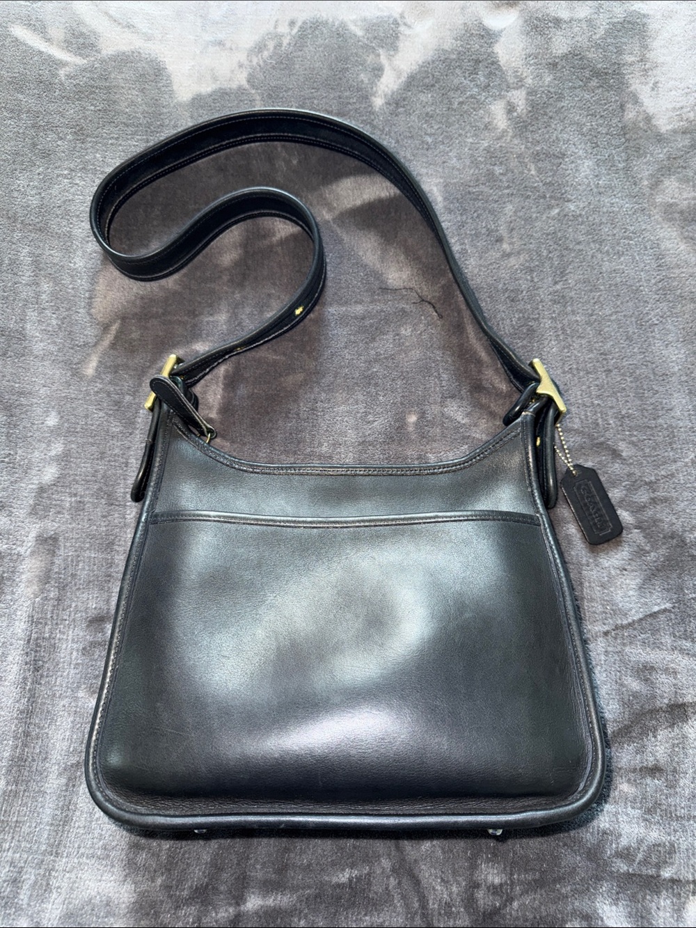 Vintage COACH 9966 Legacy Shoulder Bag Black Leather Made in USA